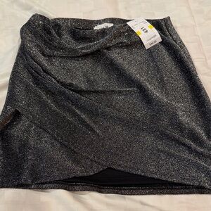 Sadie & Sage Shimmering Black Mini Skirt
